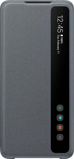 Smart Clear View Cover для Samsung S20 Ultra (серый)